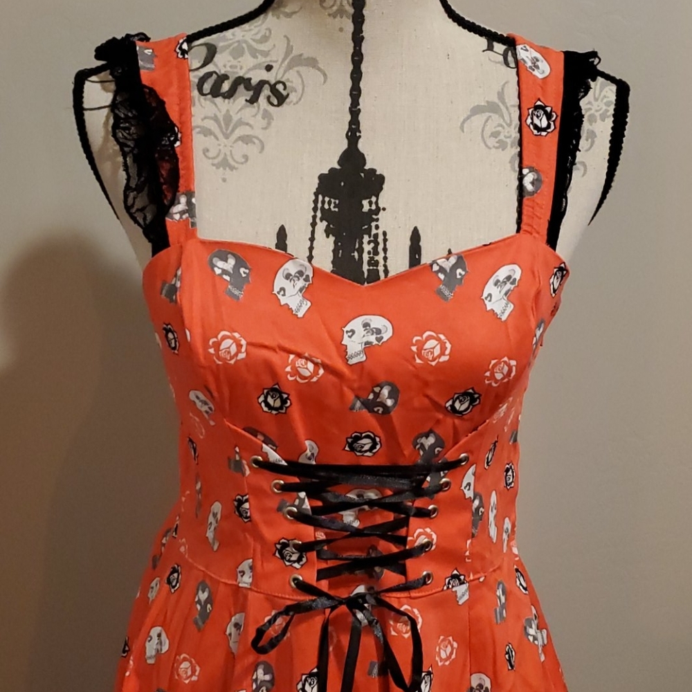 NWT RETRO 50s skull pinup rockabilly dress - Picture 8 of 15